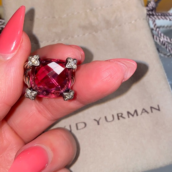 David Yurman 14mm cushion on point tourmal…comes with pouch. Clean and polished - Picture 6 of 7